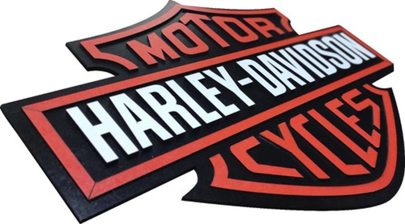 Imagem de Placa Em Alto Relevo Harley Tradicional Moto Garage 60cm