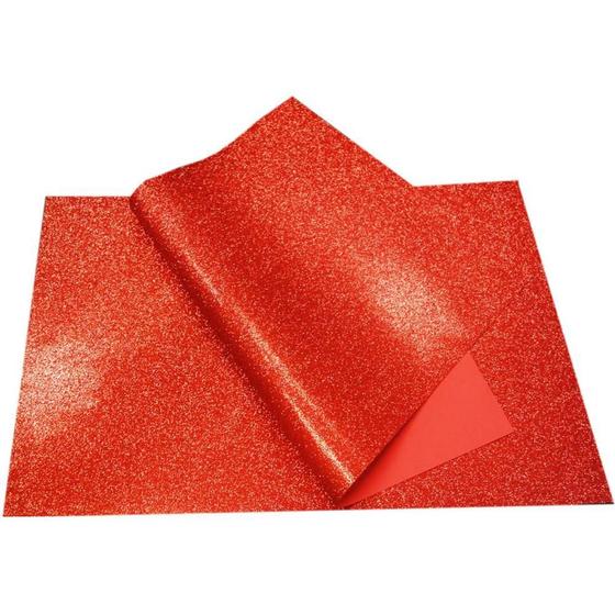 Imagem de Placa em EVA com Glitter 40X60CM Vermelho - Pacote com 5 Unidades