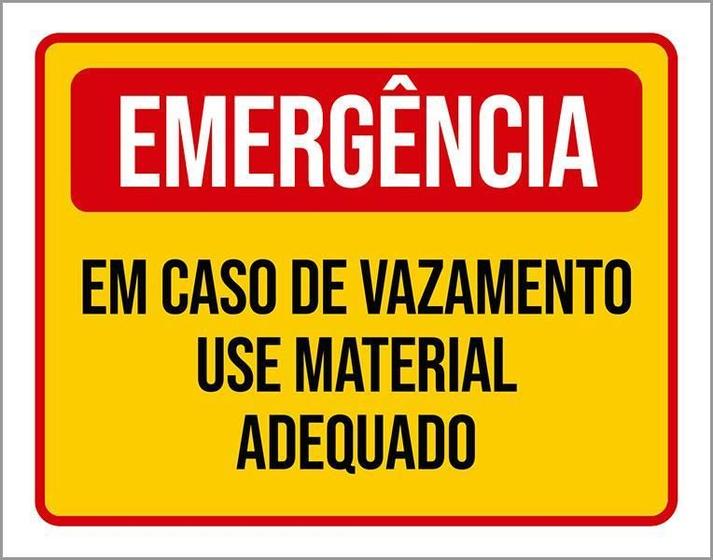 Imagem de Placa Emergência Em Caso Vamento Material 18X23