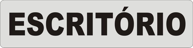 Imagem de Placa ESCRITORIO  - 24X6 CM PS 0,8MM Fundo Prata