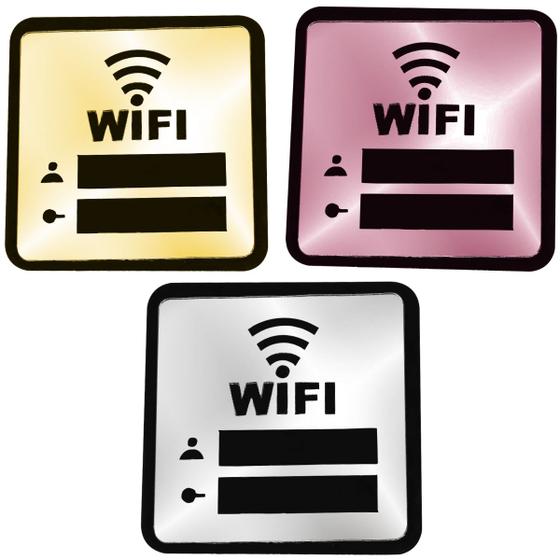 Imagem de Placa Espelhada Senha Wifi Display Acrílico Parede Balcão Plaquinha Internet Rede Café Comércio