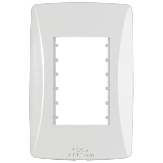 Imagem de Placa Espelho 4X2 3 Módulos Com Suporte Petra 10 Unidades
