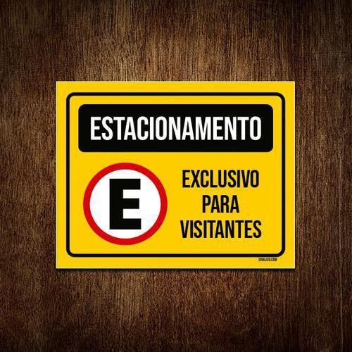 Imagem de Placa Estacionamento Amarela Exclusivo Visitantes 36X46