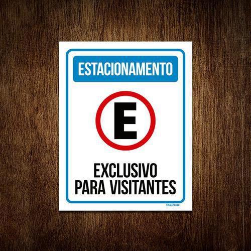 Imagem de Placa Estacionamento Exclusivo Visitantes 18x23 10un