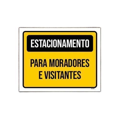 Imagem de Placa Estacionamento Moradores Visitantes 18X23Cm