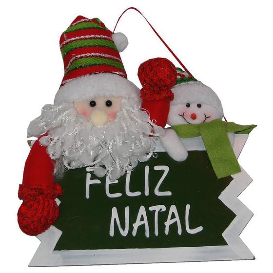 Imagem de Placa Feliz Natal Papai Noel com 28cm de Largura CBRN0302