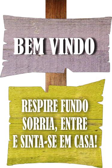 Imagem de Placa Frase Bem Vindo Respire 20x30 Mdf Adesivado