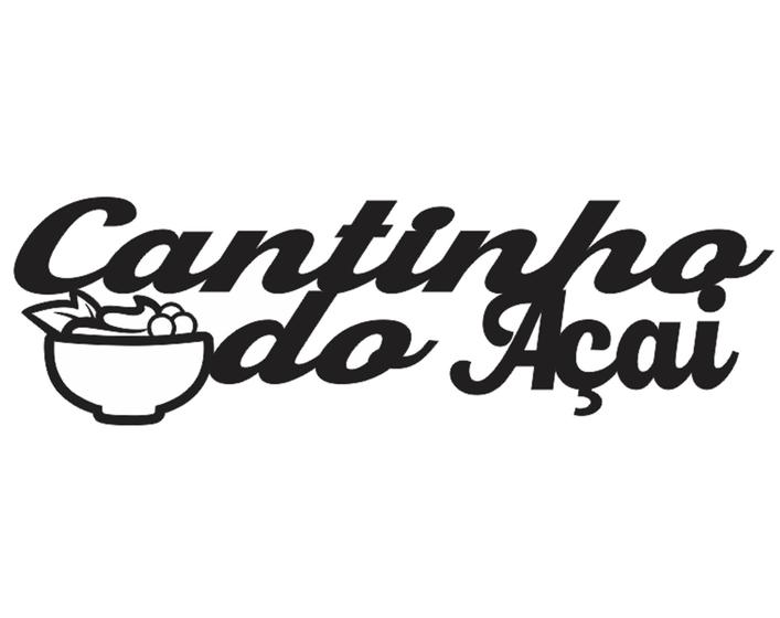 Imagem de Placa Frase Cantinho do Açai Recorte MDF 3mm Artesanato Preto 39 x 12 cm - Decori Br 98765599