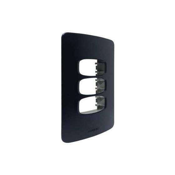 Imagem de Placa Gracia Black Maxx 4x2 Preta 3 Módulos com Suporte Alumbra