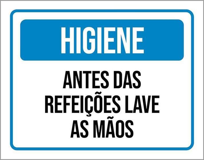 Imagem de Placa Higiene Antes Das Refeições Lave As Mãos 27X35