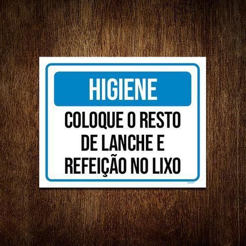 Imagem de Placa Higiene Coloque Resto Lanche Lixo 36X46