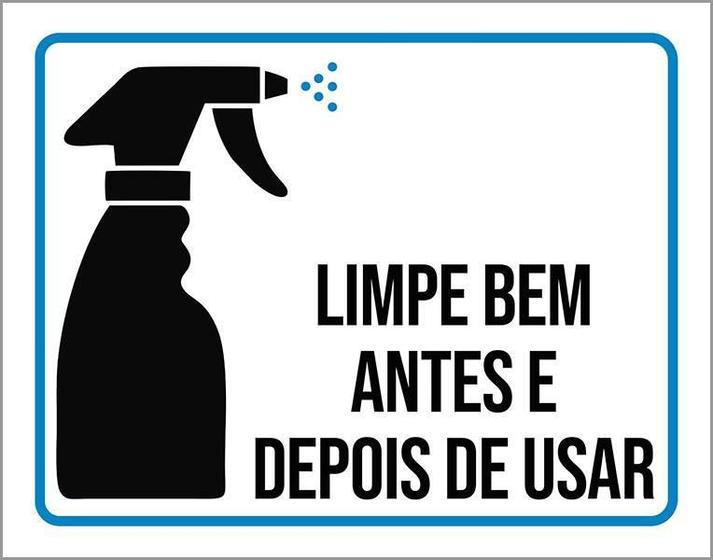 Imagem de Placa Higiente Limpe Bem Antes E Depois De Usar 18X23