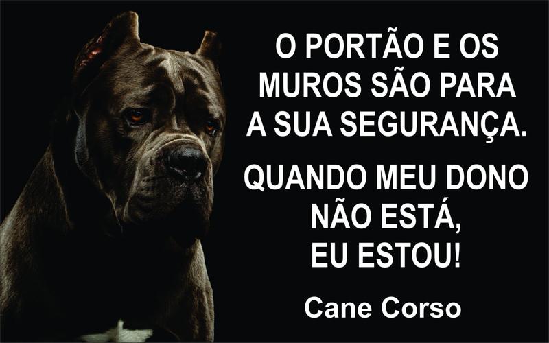 Placa Identificação Cão Bravo Cuidado Cane Corso preta Menor preço em Placa Identificação Cão Bravo Cuidado Cane Corso preta