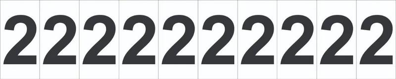 Imagem de Placa Identificação Numérica 2 dois Cartela com 10 peças Autocolante