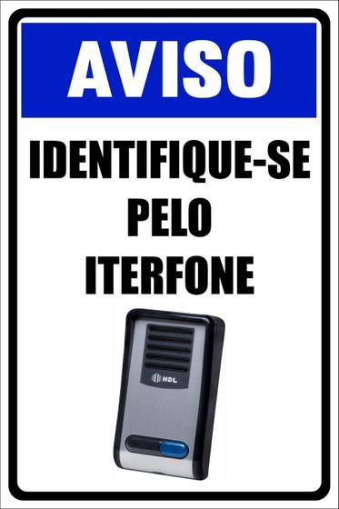 Imagem de Placa Identifique Ao Tocar O Interfone 30x20cm