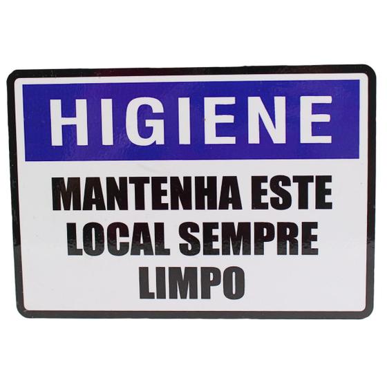 Imagem de Placa Informação Mantenha Este Local Sempre Limpo Higiene 19x14cm