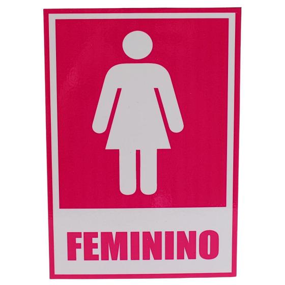 Imagem de Placa Informar Banheiro Feminino  19x14cm