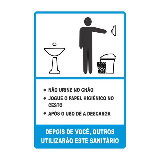 Imagem de Placa informativa sinalização cuide do banheiro empresas lojas comercial