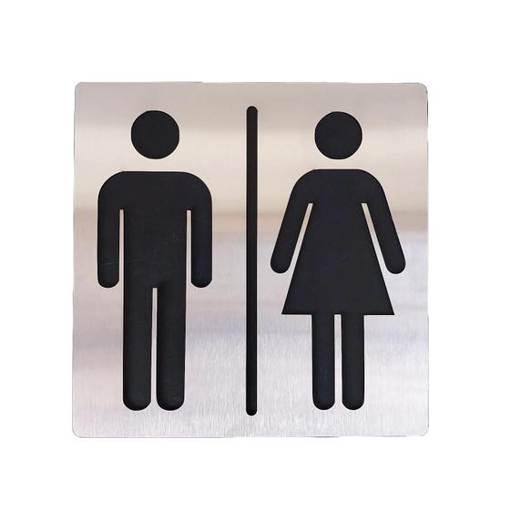 Imagem de Placa inox identificação banheiro unissex