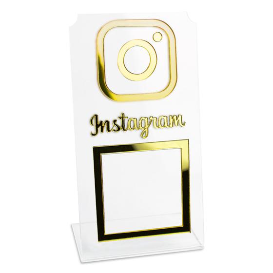 Imagem de Placa Instagram QR Code Display Acrílico Balcão Transparente