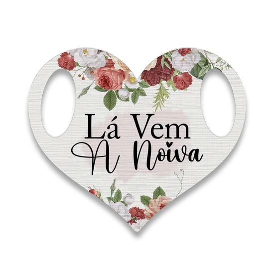 Imagem de Placa La Vem A Noiva Mdf Corte Premium Daminha Casamento