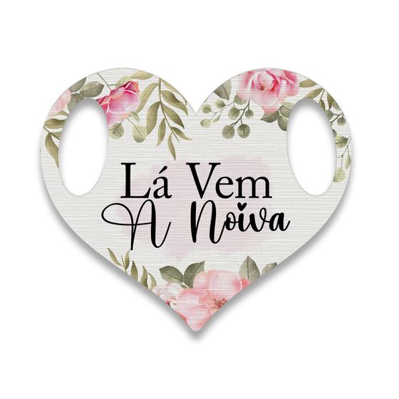 Imagem de Placa La Vem A Noiva Mdf Corte Premium Daminha Casamento