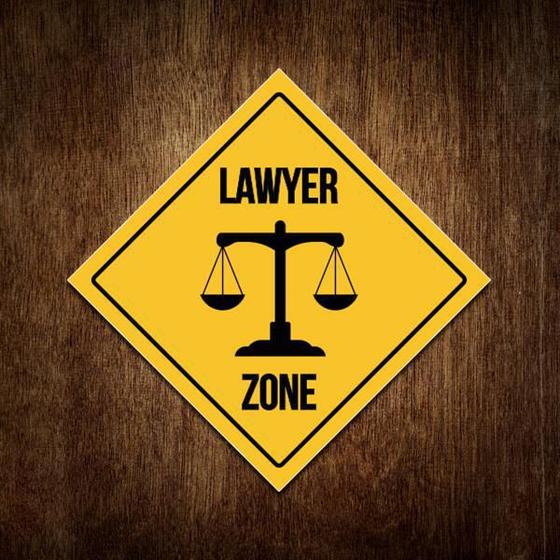 Imagem de Placa Lawyer Zone Advogado Aviso Zona 27X27