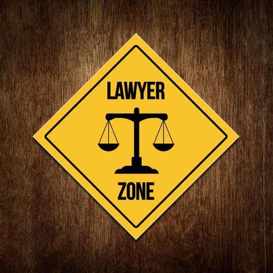 Imagem de Placa Lawyer Zone Advogado Aviso Zona