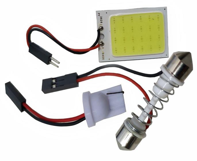 Imagem de Placa led cob + conector 12v - plcob12v t10  torpedo placa de led t10 torpedo 24 pontos de led