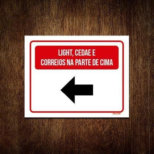 Imagem de Placa Light Cedae Correios Parte De Cima Seta 18x23cm 3un