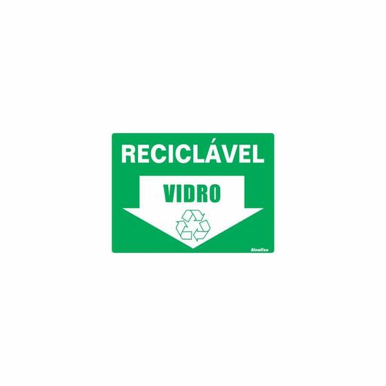 Imagem de Placa Lixo Reciclável Vidro 15 X 20 - Sinalize