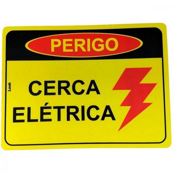 Imagem de Placa Look 15X20Cm (Cerca Eletrica) ./ Kit Com 5 Peca