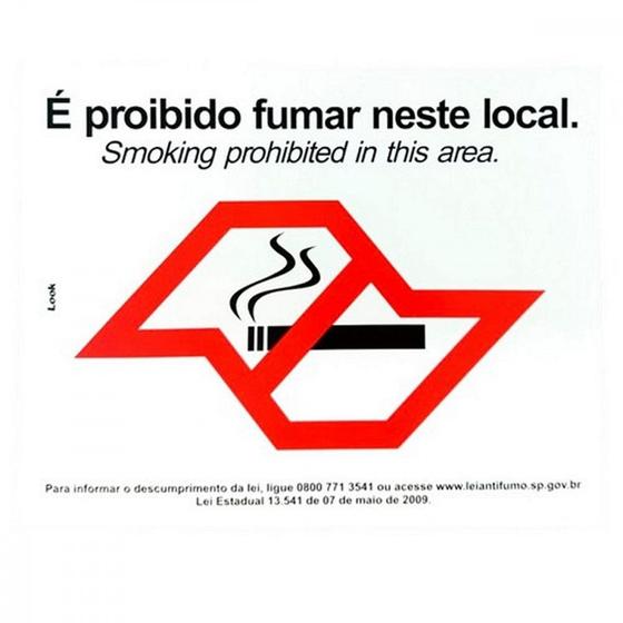 Imagem de Placa Look 20X25Cm (Proibido Fumar Conforme Lei) ./ Kit Com 5 Peca
