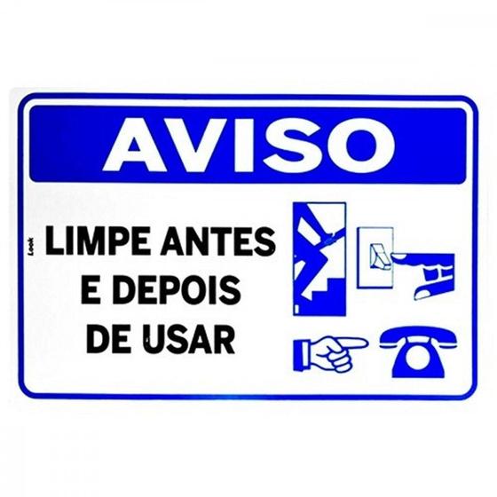 Imagem de Placa Look 20X30Cm (Limpe Antes E Depois Usar) - Kit C/5 Peças