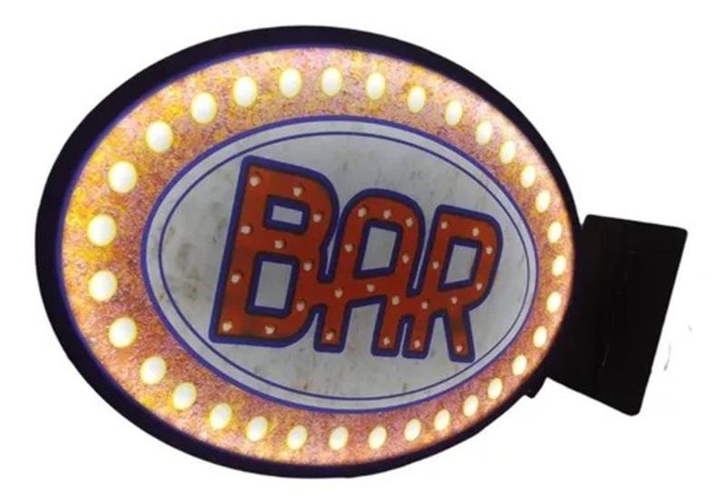 Imagem de Placa Luminosa Dupla Face Com Led Letreiro Decorativo Bar