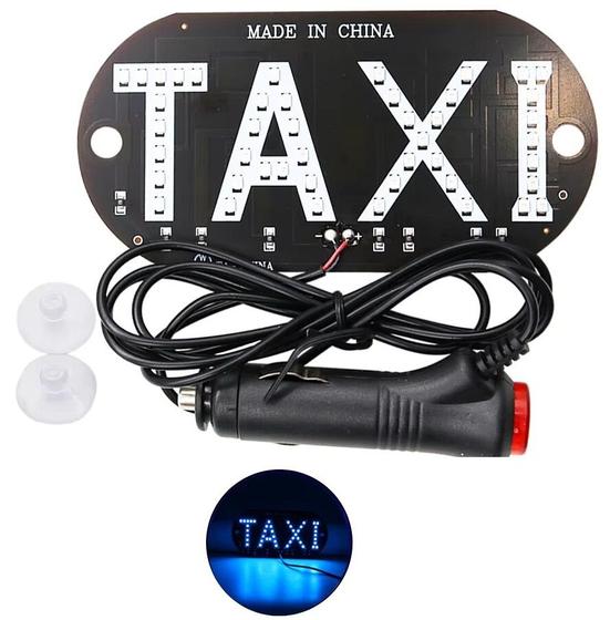 Imagem de Placa Luminosa Interno 45 Led Com Plugue Liga/ Desliga TAXI