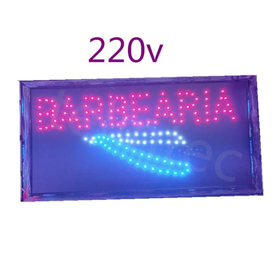 Imagem de placa luminoso BARBEARIA 220V painel de led letreiro LED PISCAR