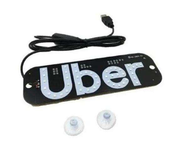 Imagem de placa luminoso led para carro USB branco