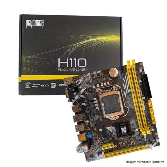 Imagem de Placa Mae 1151 H110 Ddr4 - I3, I5 E I7 - 6 E 7 Geracao