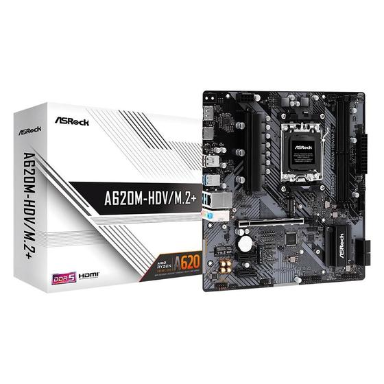 Imagem de Placa Mãe AsRock A620M-HDV/M.2+ AM5 DDR5 mATX HDMI M.2 