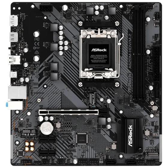 Imagem de Placa Mãe Asrock A620M Hdv M.2 - Suporte para CPU AMD AM5. 2 Slots de DDR5. HDMI. DisplayPort e USB-C