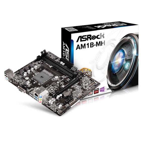 Imagem de Placa Mãe AsRock AM1B-MH MATX AMD AM1 DDR3 1600Mhz USB 3.0 VGA HDMI