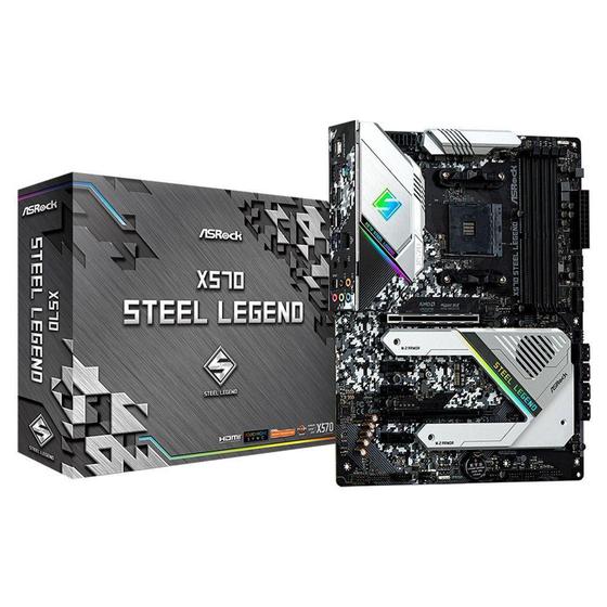 Placa Mãe Asrock ASRock X570 Steel Legend, AMD AM4, ATX, DDR4 Menor preço em Placa Mãe Asrock ASRock X570 Steel Legend, AMD AM4, ATX, DDR4