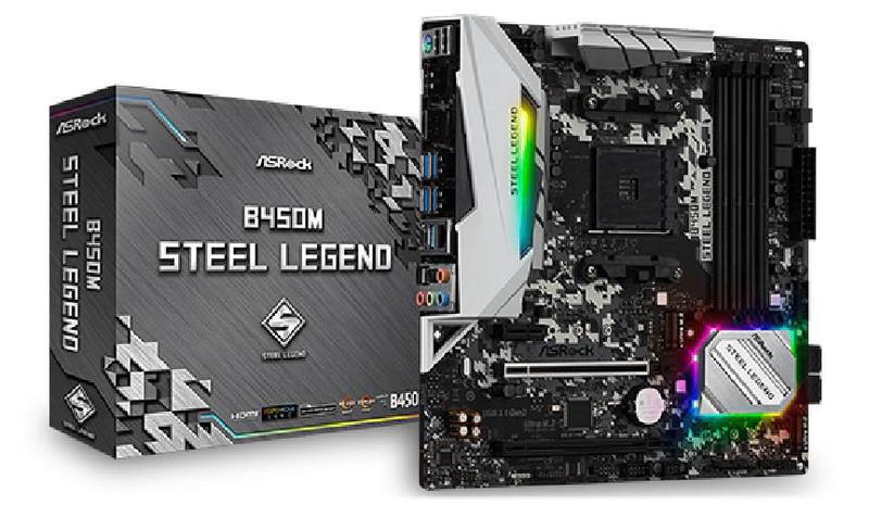 Imagem de Placa Mãe ASRock B450M Steel Legend Chipset B450 AMD AM4 mATX DDR4