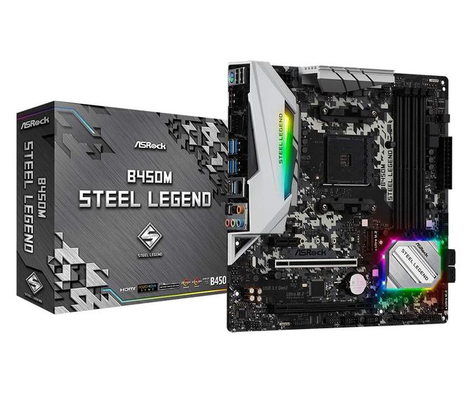 Imagem de Placa-Mãe ASRock B450M Steel Legend - Socket AM4 DDR4