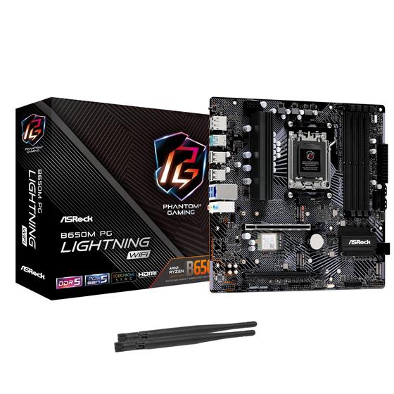 Placa-Mãe ASRock B650M PG Lightning WiFi 6E - AMD Ryzen Menor preço em Placa-Mãe ASRock B650M PG Lightning WiFi 6E - AMD Ryzen