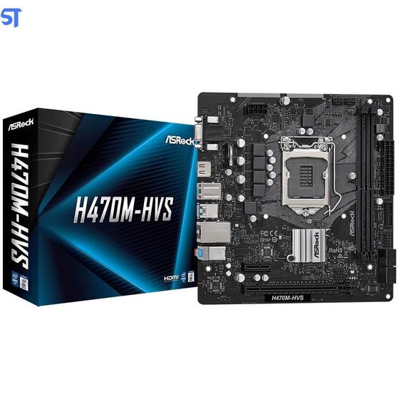 Imagem de Placa Mãe Asrock H470M-Hvs Socket Lga 1200 / Vga / Ddr4