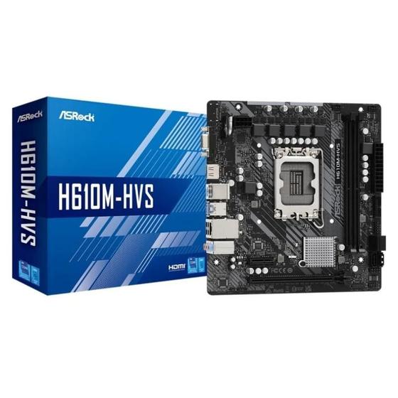 Imagem de Placa Mãe ASRock H610M-HVS, Chipset H610, Intel LGA 1700, mATX, DDR4 - 90-MXBHT0-A0BAY1Z