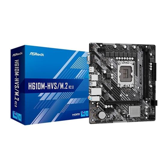 Imagem de Placa Mãe ASRock H610M-HVS M.2 Intel, M-ATX, DDR4, Socket LGA 1700, HDMI, D-Sub, Preto - 90-MXBJJ0-A0BAY1Z