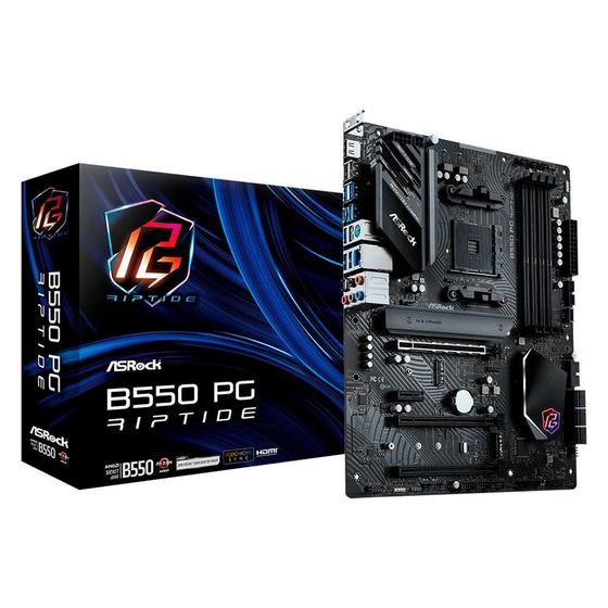 Imagem de Placa Mãe ASRock Phantom Gaming B550 PG Riptide, AMD B550 , ATX, DDR4 - 90-MXBGH